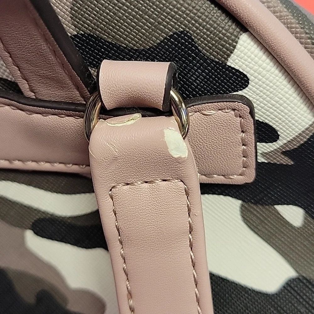 Guess Camo Pink, Gray & Black Backpack with Structured Design Preloved
